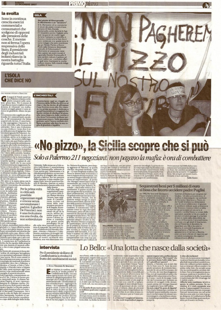 "No pizzo" la Sicilia scopre che si può