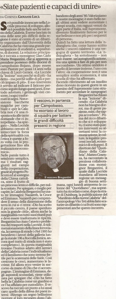Siate pazienti e capaci di unire
