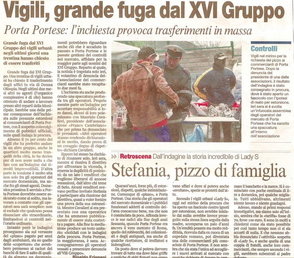 Vigili, grande fuga dal XVI gruppo