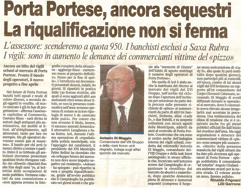 Porta Portese, ancora sequestri La riqualificazione non si ferma