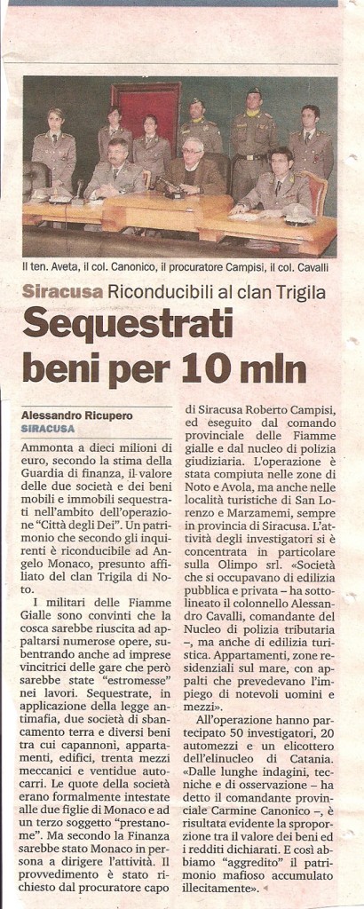 Sequestrati beni per 10 mln