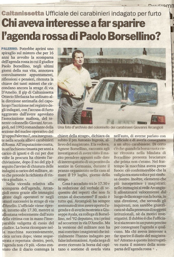 Chi aveva interessa a far sparire l'agenda rossa di Paolo Borsellino