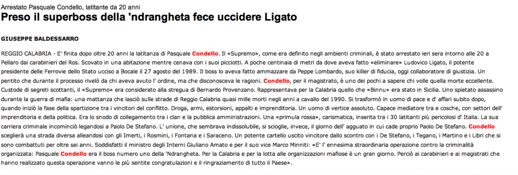 Preso il superboss della 'ndrangheta fece uccidere Ligato