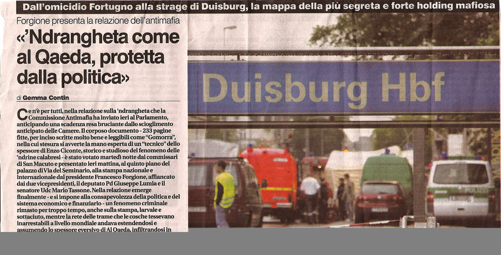 'Ndrangheta come al Qaeda, protetta dalla politica