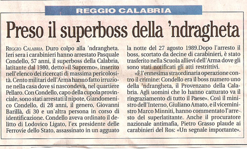 Arrestato boss Condello a Reggio Calabria