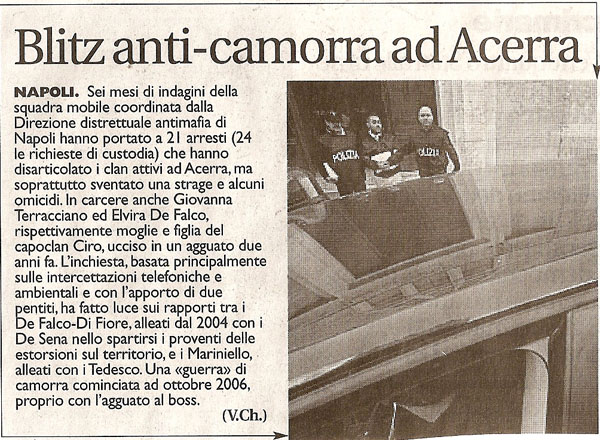Blitz anti Camorra ad Acerra