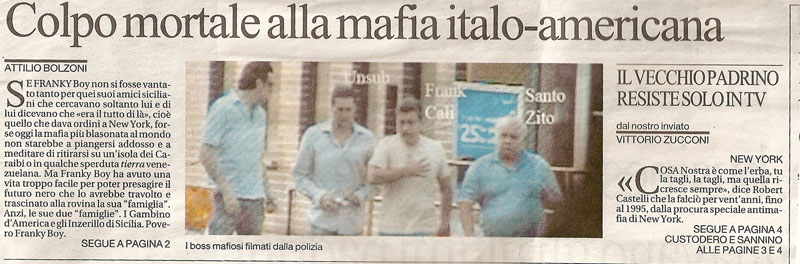 Colpo mortale alla mafia italo americana