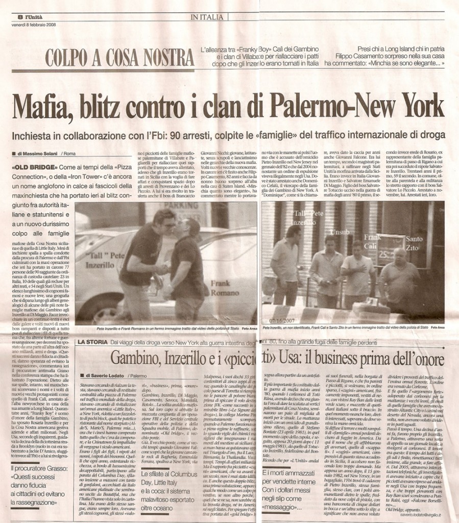Mafia, blitz contro i clan di Palermo New York
