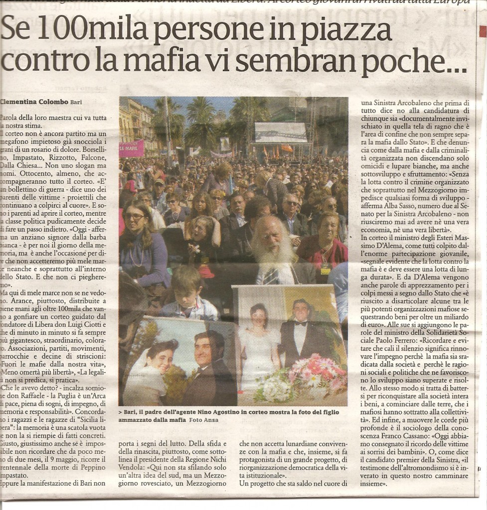 Se 100mila persone in piazza contro la mafia vi sembran poche...