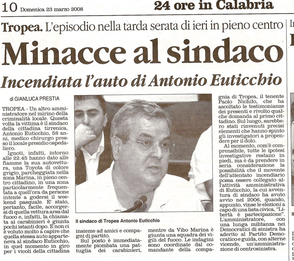 Minacce al sindaco