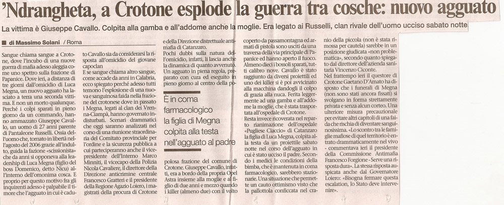 'Ndrangheta, a Crotone esplode la guerra tra cosche: nuovo agguato