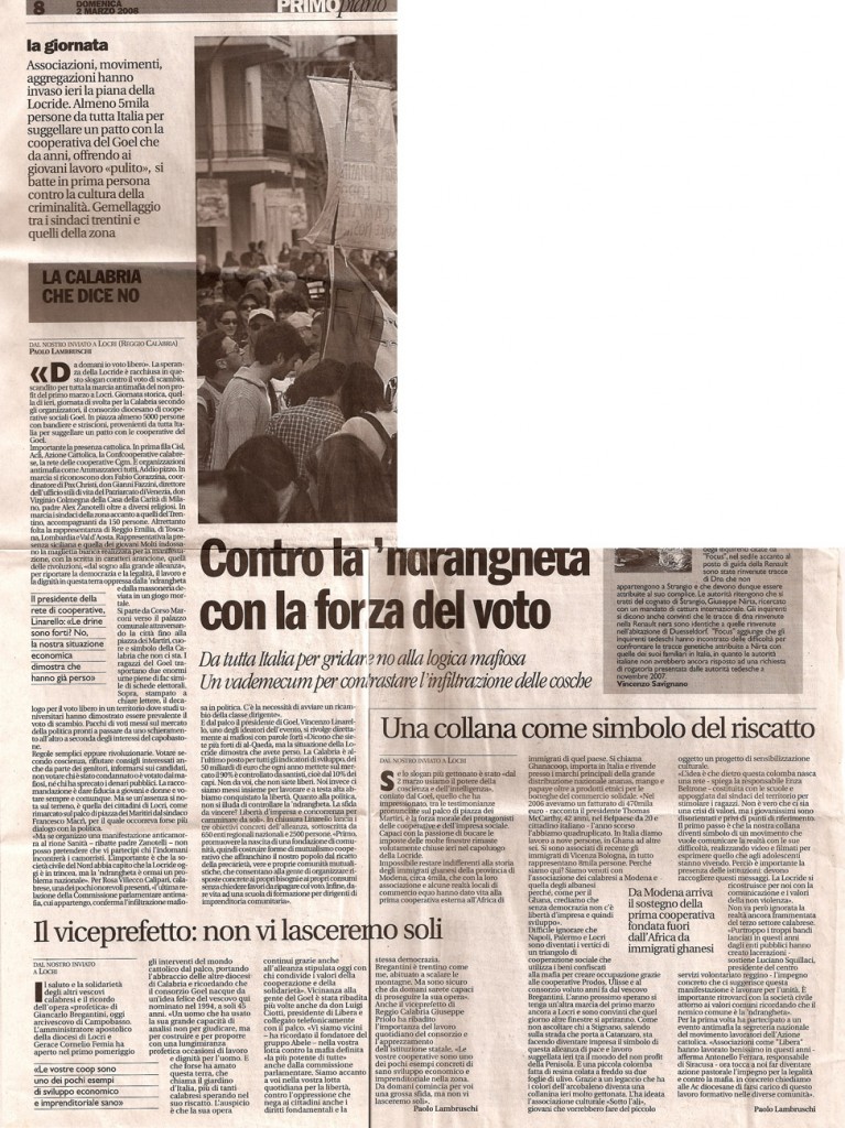 Contro la ‘ndrangheta con la forza del voto