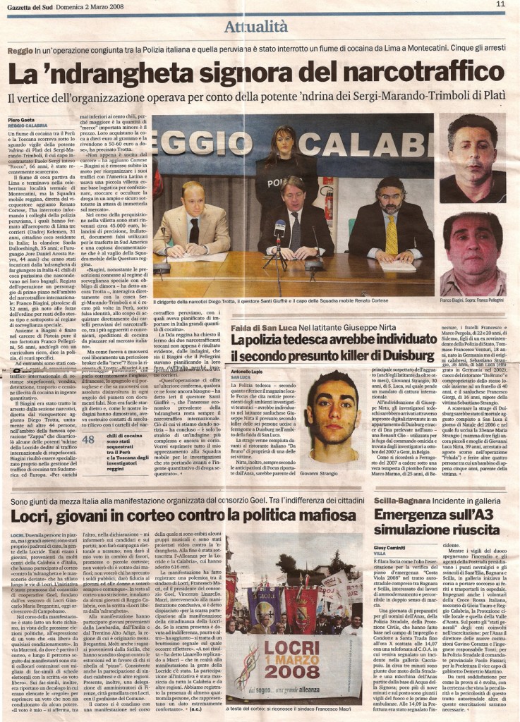La 'ndrangheta signora del narcotraffico
