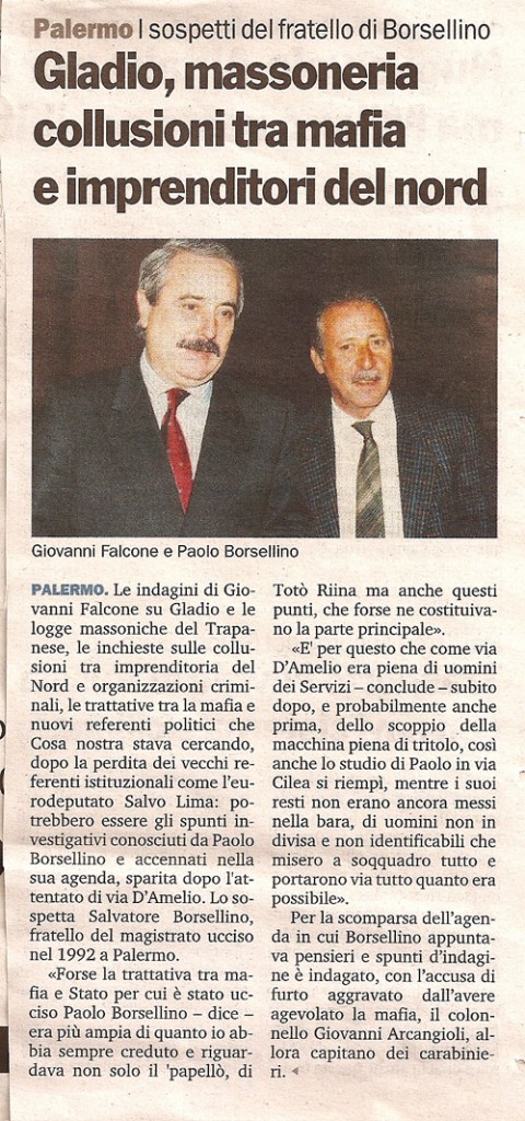 Gladio, massoneria collusioni tra mafia e imprenditori del nord