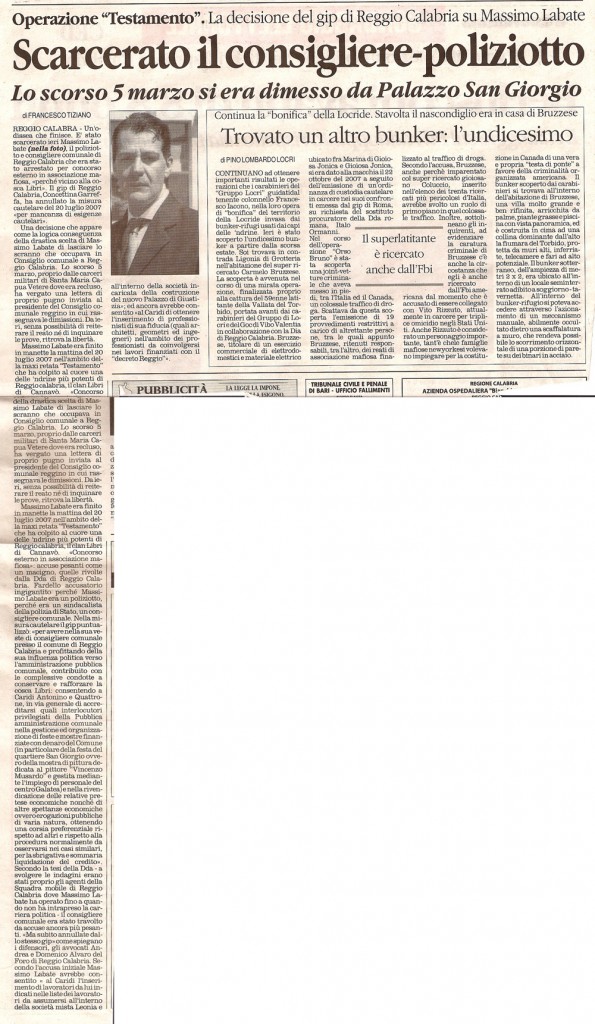 Scarcerato il consigliere poliziotto