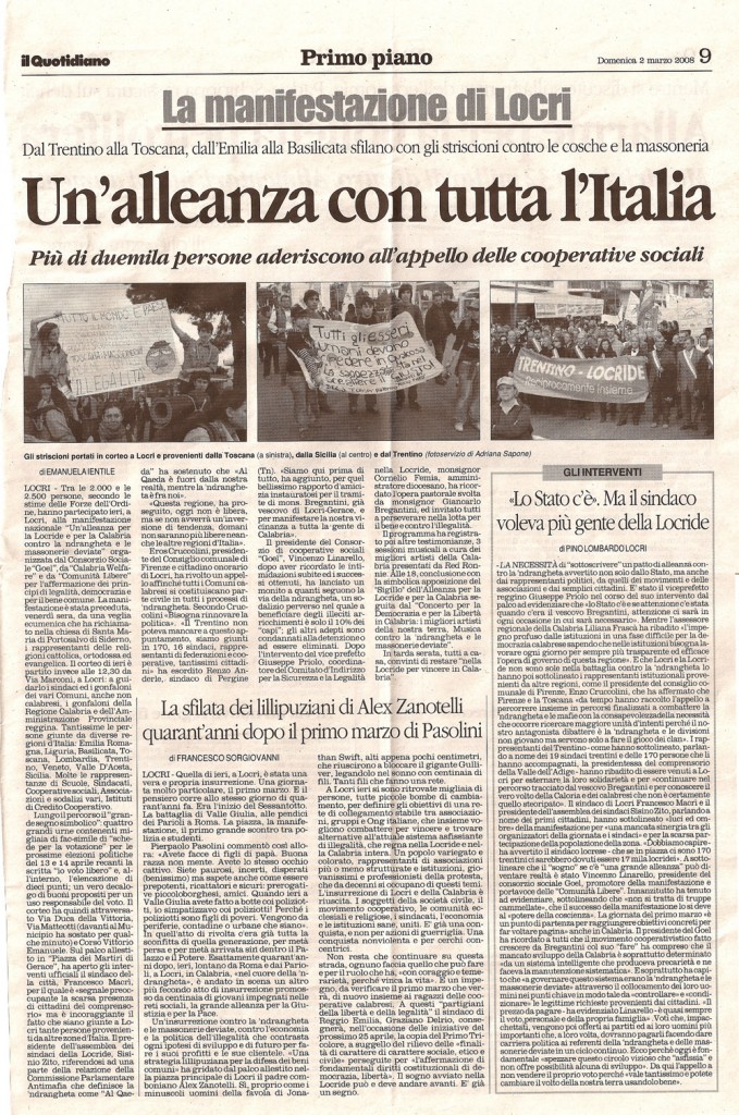 Un'alleanza con tutta Italia