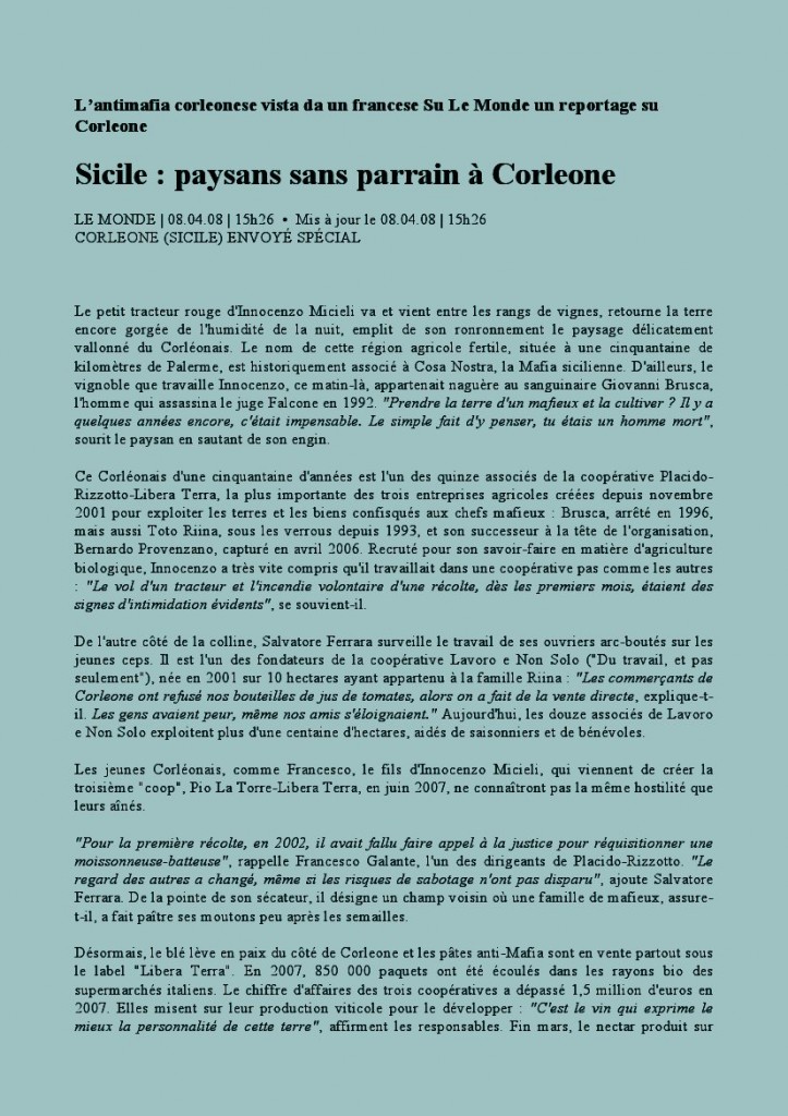 Articolo di Le Monde