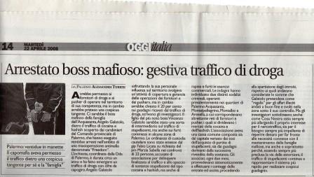 Arrestato boss mafioso gestiva traffico di droga