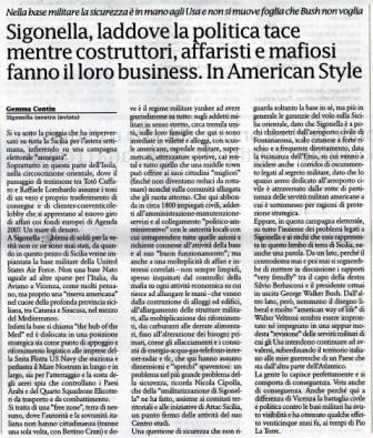 Sigonella, laddove la politica tace mentre costruttori, mafiosi e affaristi fanno il loro business