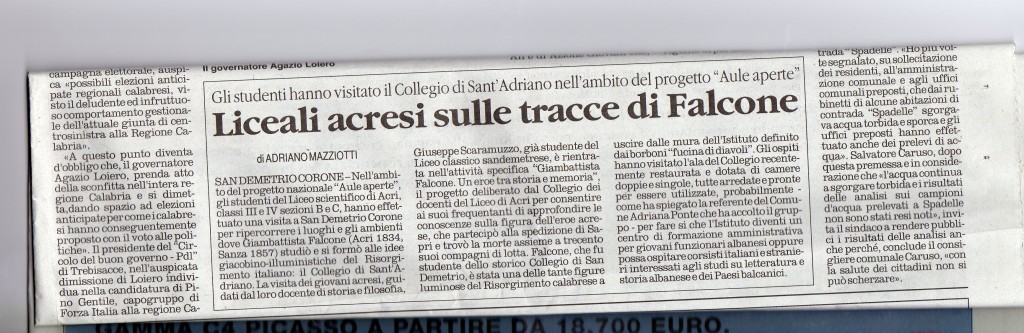 Liceali acresi sulle tracce di Falcone