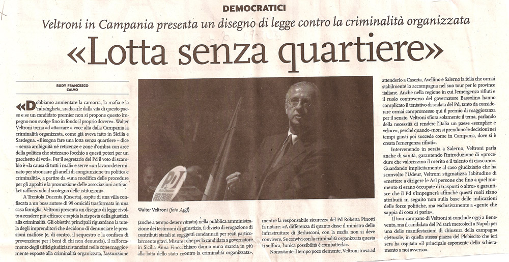 «Lotta senza quartiere»