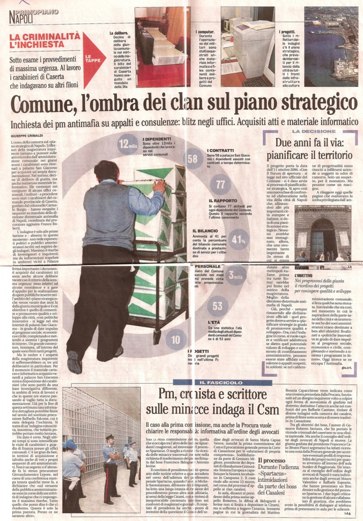 Comune, l'ombra dei clan sul piano strategico