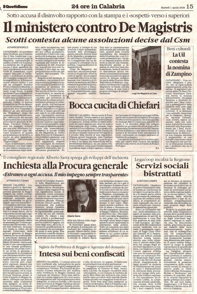 Il ministero contro De Magistris