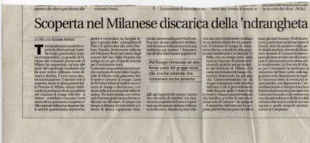 Scoperta nel milanese discarica della 'ndrangheta