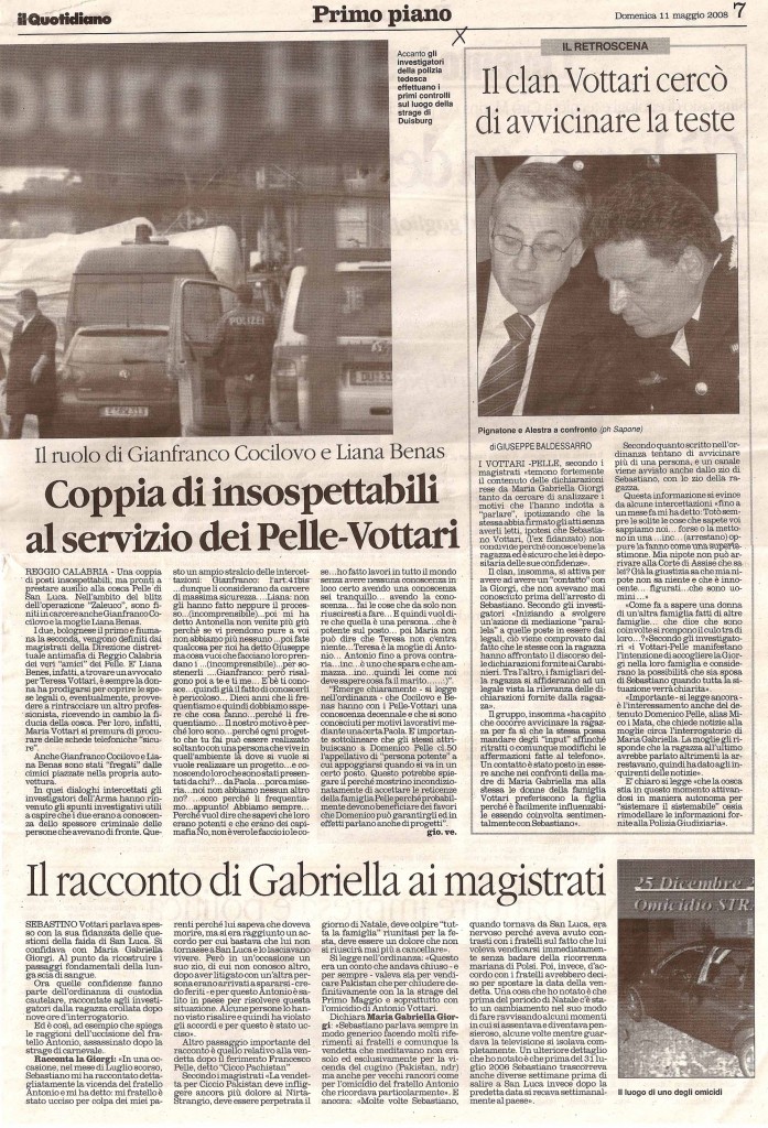 Coppia di insospettabili al servizio dei Pelle Vottari