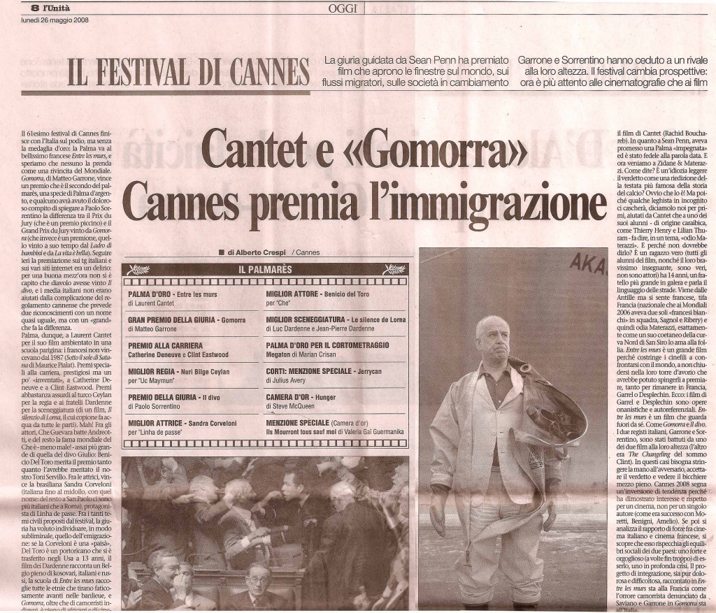 Cantet e Gomorra. Cannes premia l'immigrazione