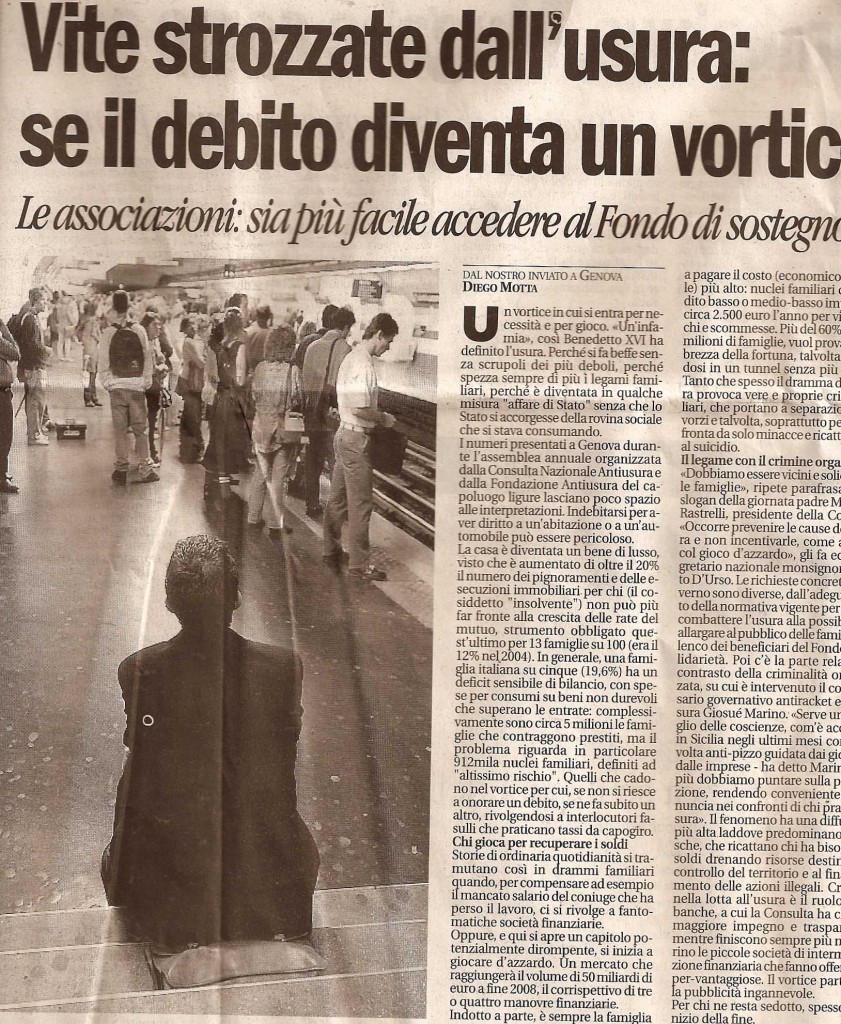 Vite strozzate dall’usura: se il debito diventa un vortice