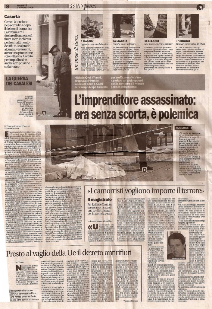 Imprenditore assassinato: era senza scorta, è polemica