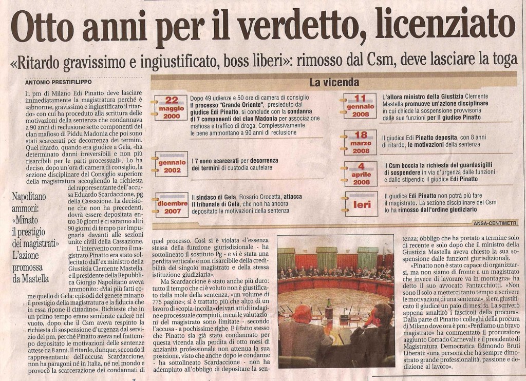 Otto anni per il verdetto, licenziato