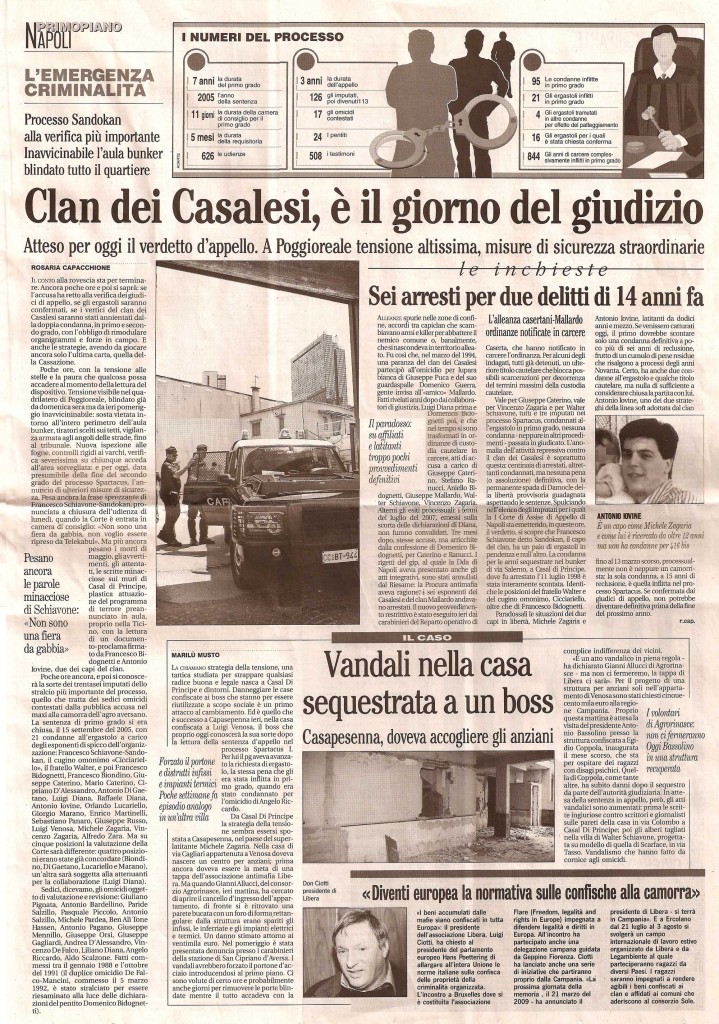 Clan dei Casalesi, è il giorno del giudizio