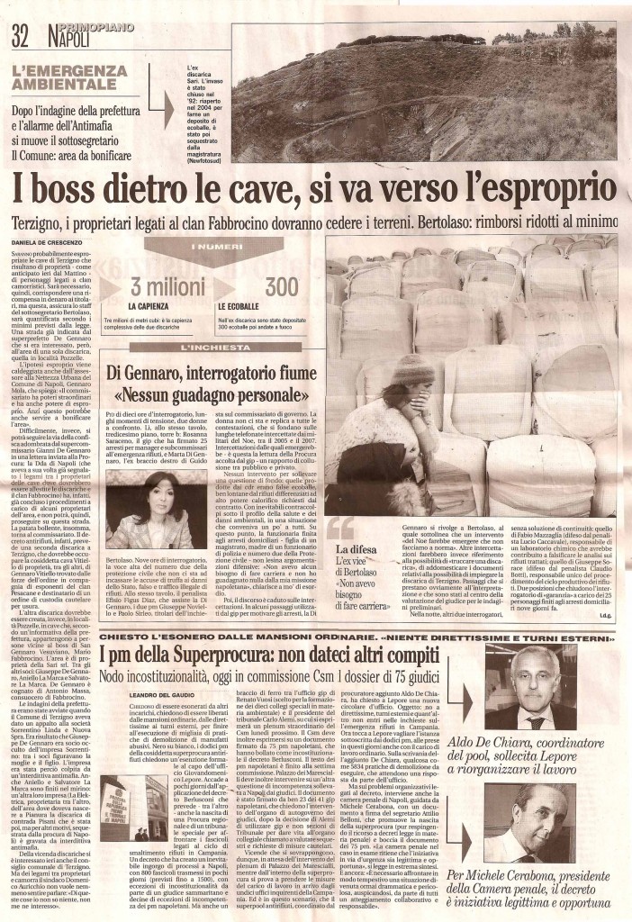 I boss dietro le cave, si va verso l'esproprio