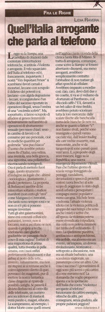 Quell'italia arrogante che parla al telefono