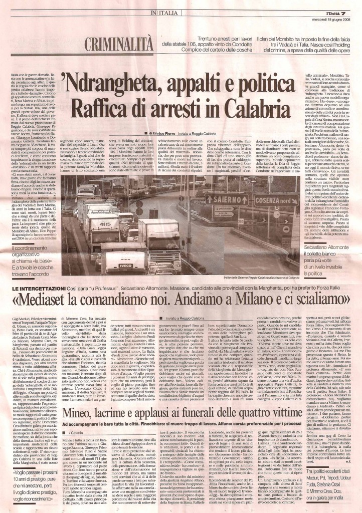 'Ndrangheta, appalti e politica. Raffica di arresti in Calabria