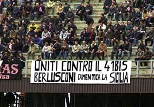 Striscione contro il 41 bis