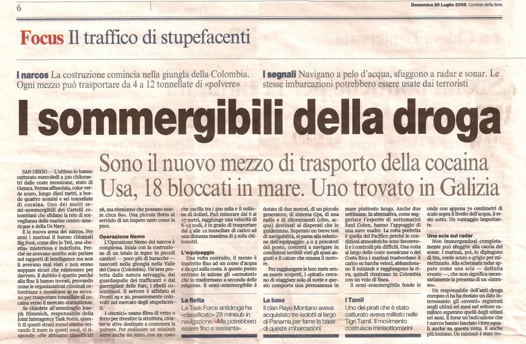 I sommergibili della droga