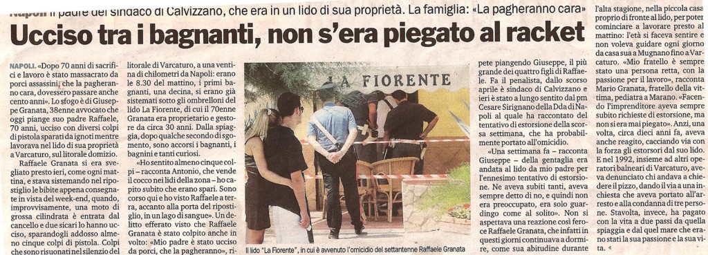 Ucciso tra i bagnanti, non s'era piegato al racket