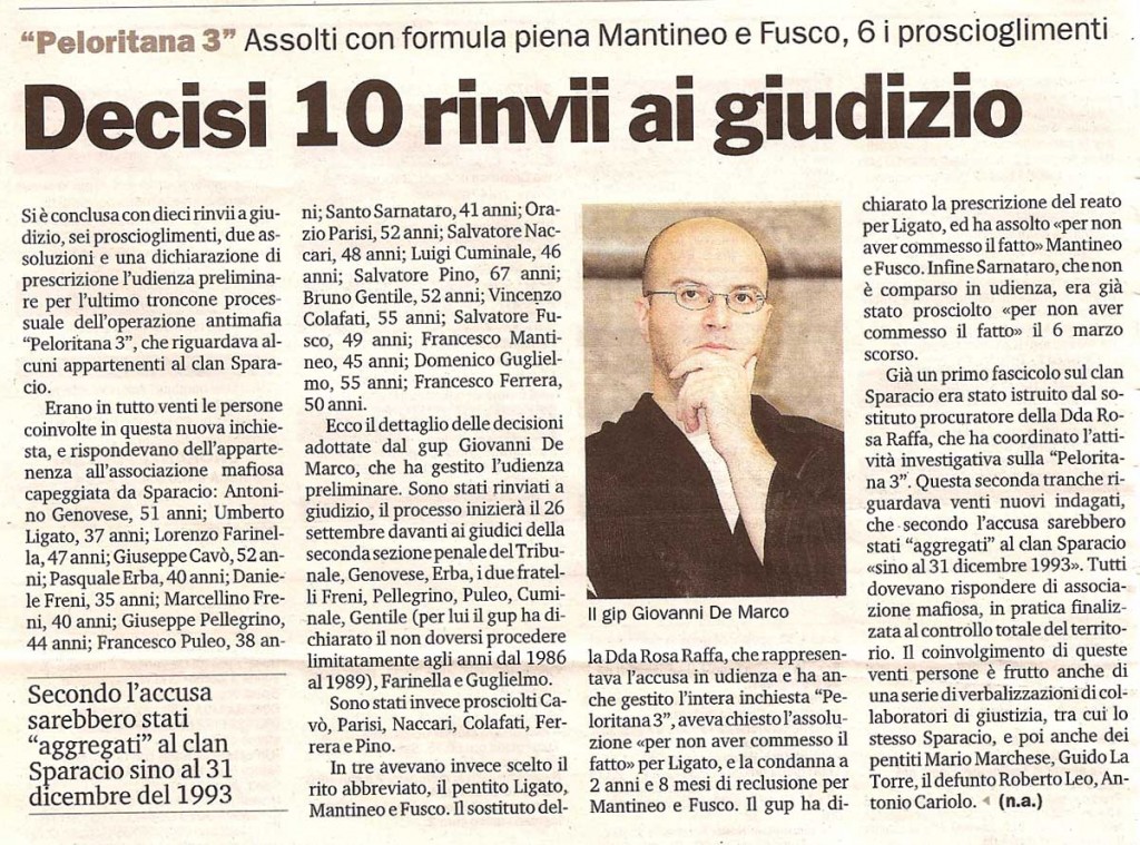 Decisi 10 rinvii a giudizio