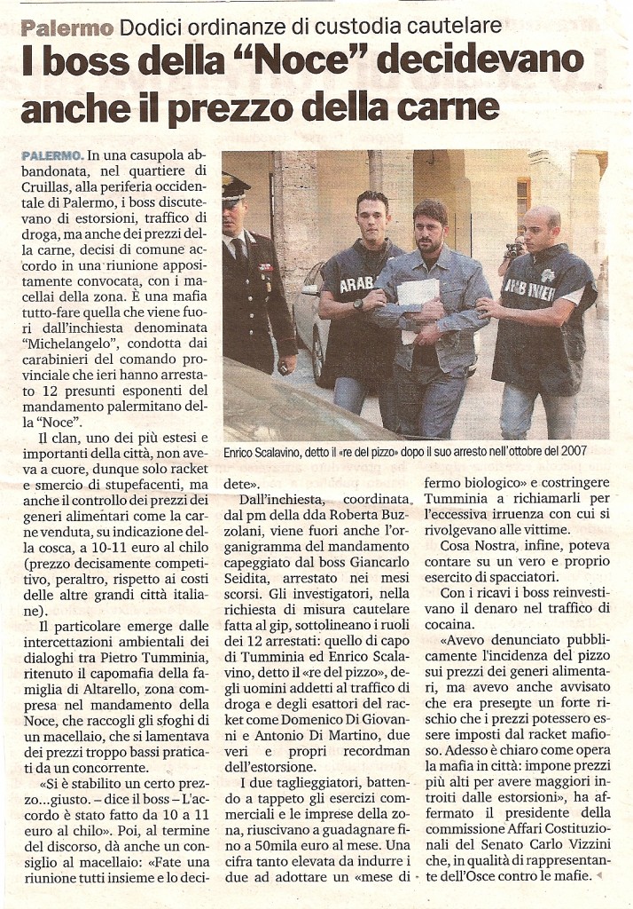 Il boss della "Noce" decidevano anche il prezzo della carne