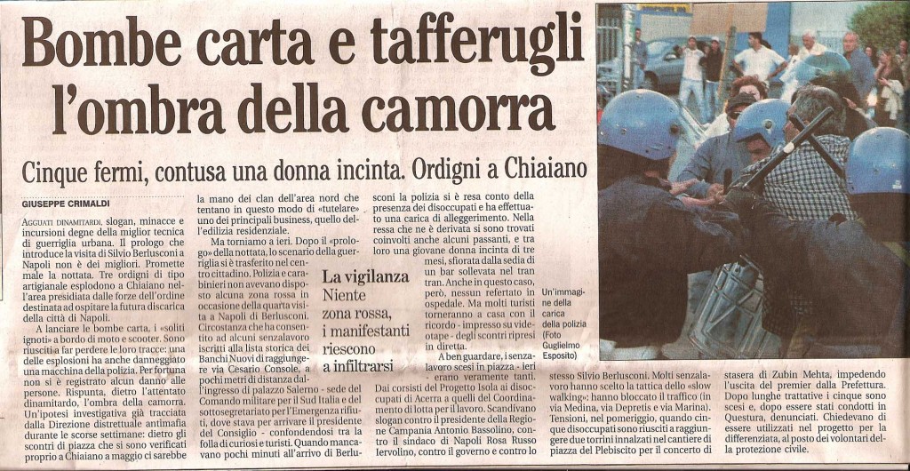Bombe carta e tafferugli l'ombra della camorra