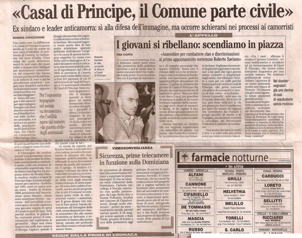 «Casal di Principe, il Comune parte civile»
