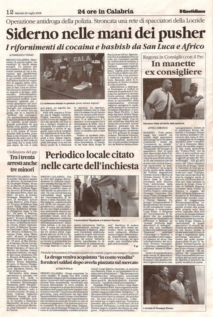 Siderno nelle mani di pusher