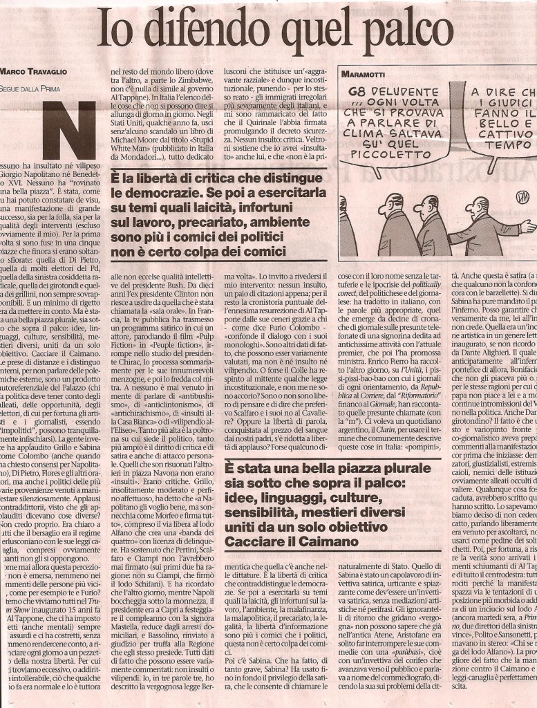 Io difendo quel palco