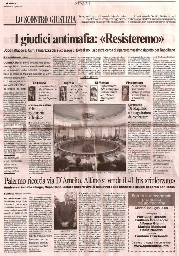 I giudici antimafia: "resisteremo"