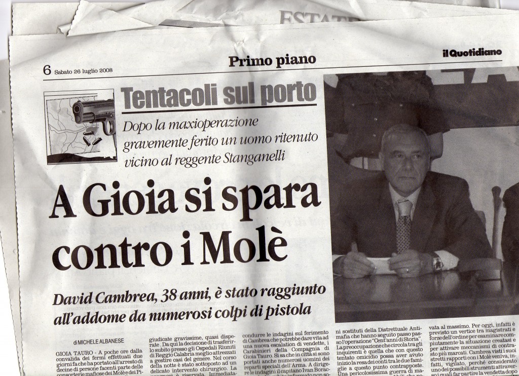 A Gioia si spara contro i Molè