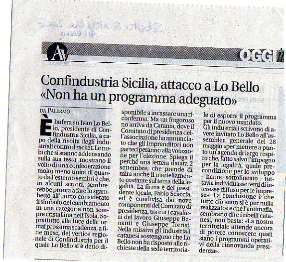 Confindustria Sicilia, attacco a Lo Bello "non ha un programma adeguato"