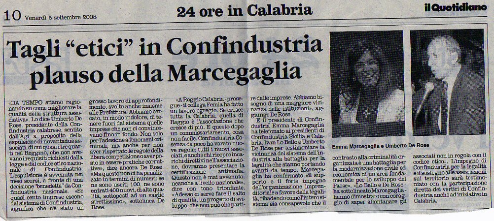 Tagli "etici" in Confindustria plauso della Marcegaglia